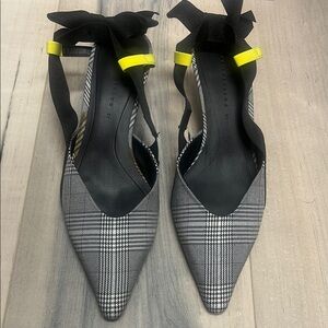 Zara Stylish Plaid Cat Heels